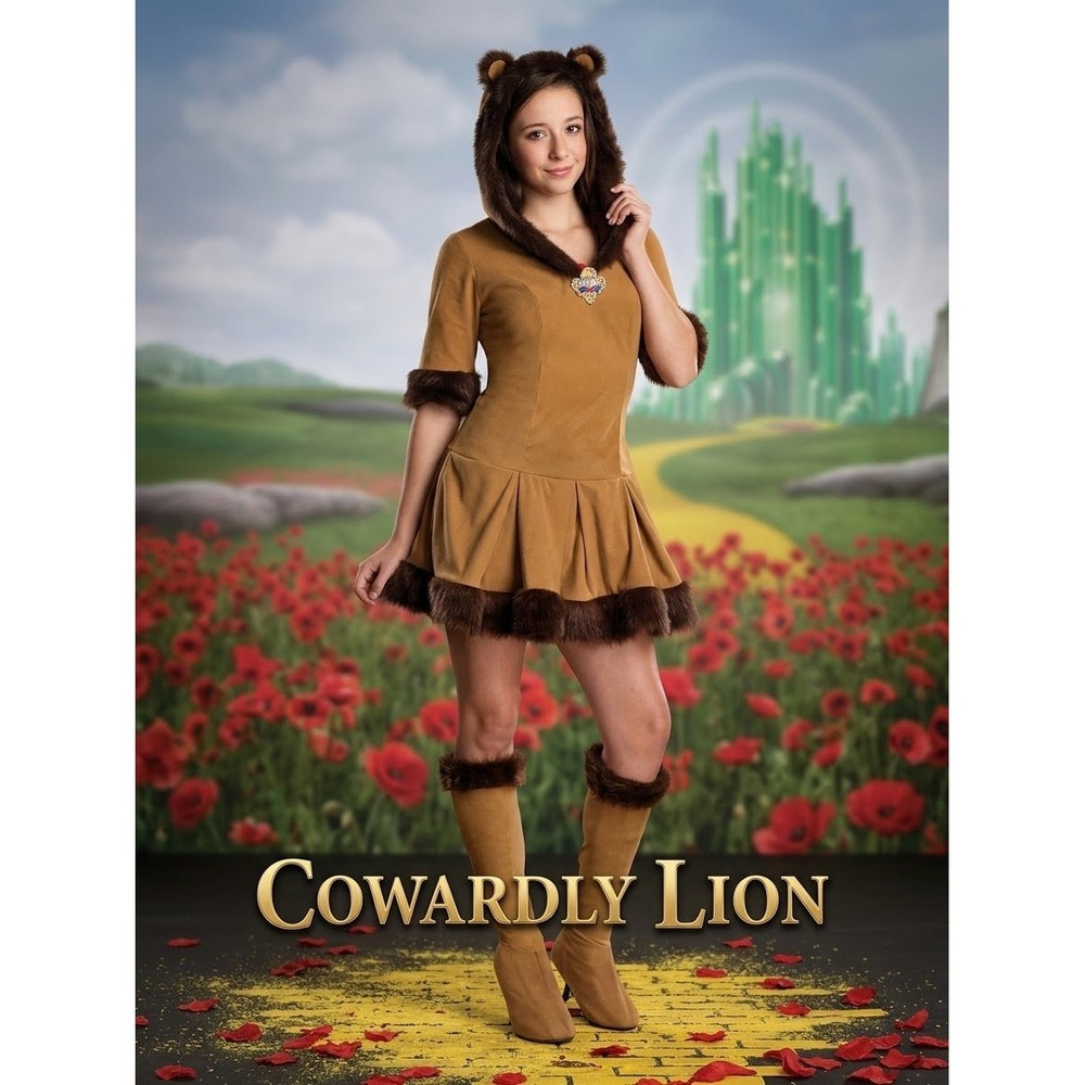 Rubies Wizard of Oz Cowardly Lion Costume Dress,Medallion,Boot Tops Tween S(0-2)